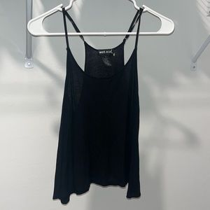 Wet seal flowy cropped black tank top